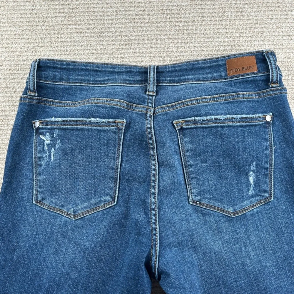 Judy Blue Boyfriend Slim Fit Jeans Womens 11/30-32 Distressed Boho Grunge Street